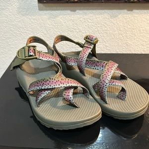 Women’s Chacos - Size 8 - Rainbow Trout Pattern - Thomas Rhett Collection